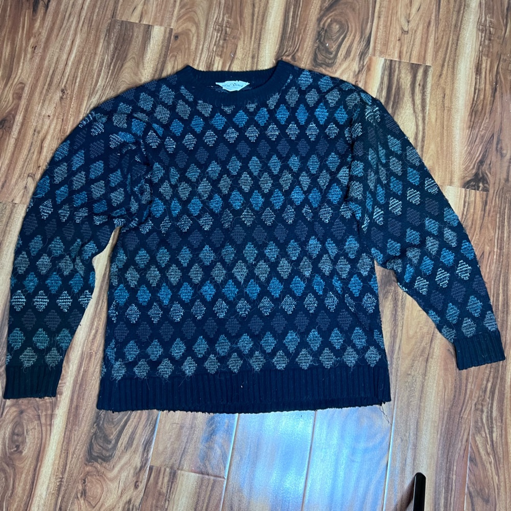 Vintage Da Vinci California Knit Sweater - Geometric Knit - Size XL